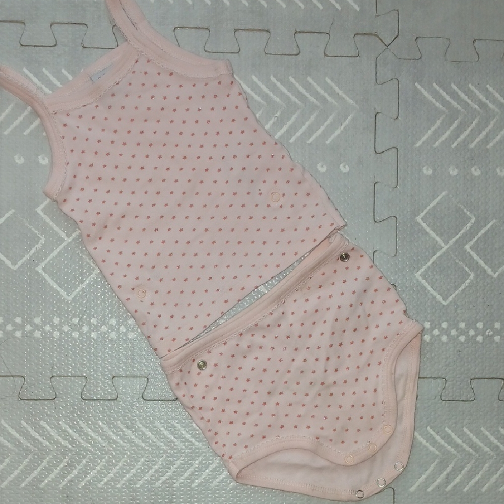 Petit Bateau Pink Polka Dot Bodysuit